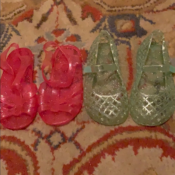 Old Navy Other - Two pairs jelly sandals size 7 in green and pink